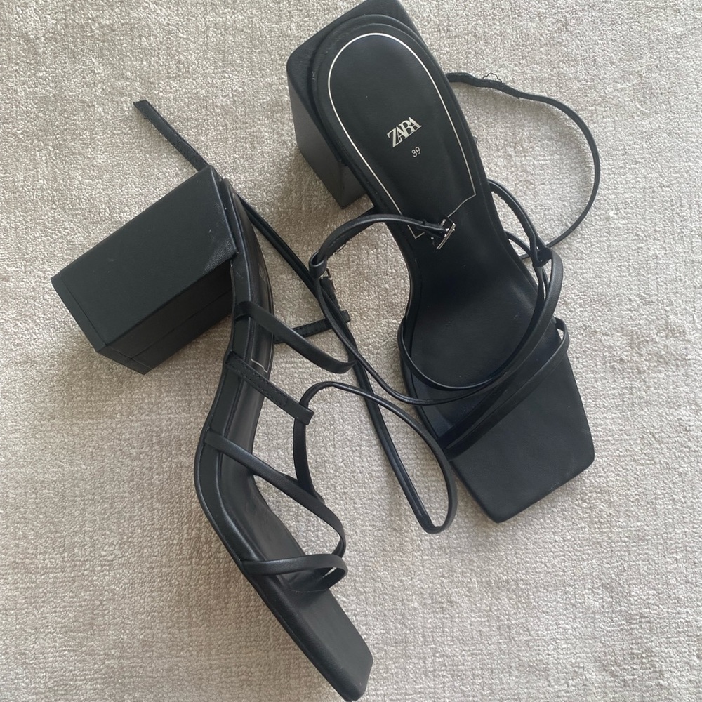 Zara Chunky Strappy Heels